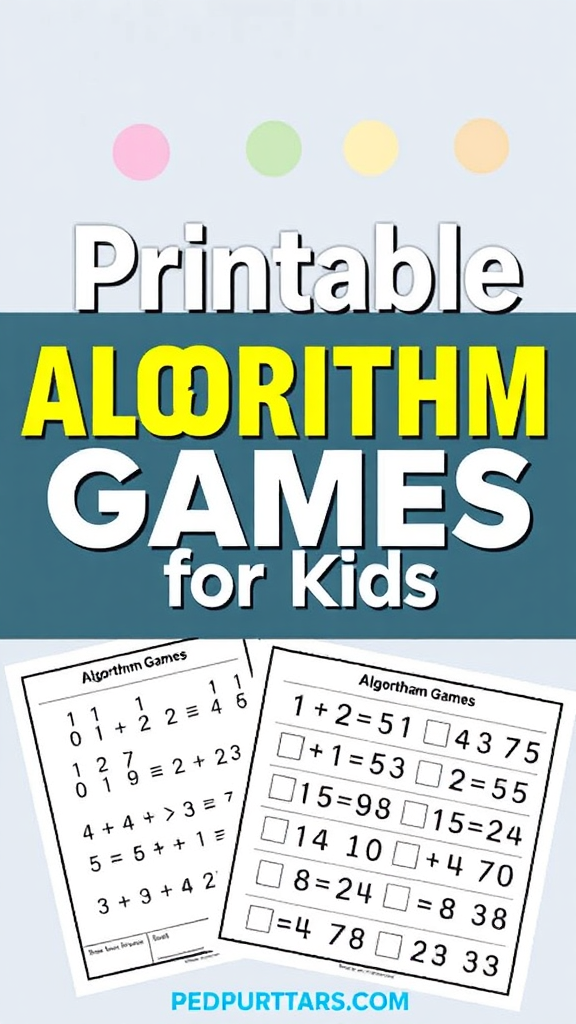 Printable Algorithm Games for Kids