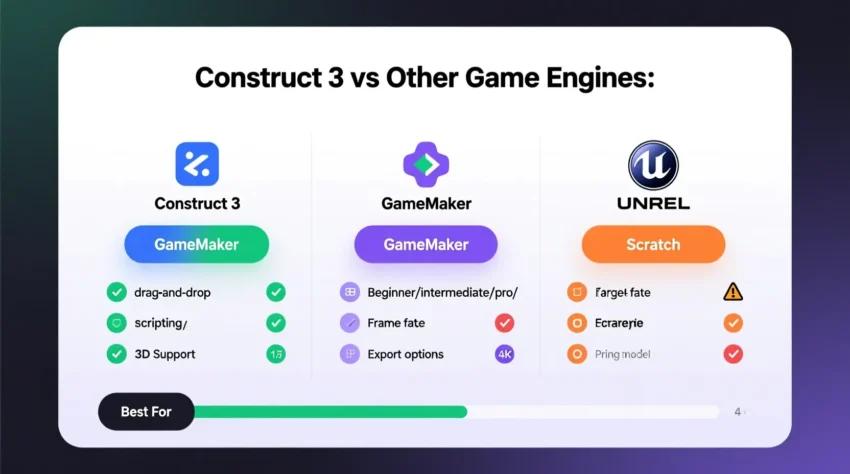 Construct 3 vs Other Game Engines: GameMaker, Unreal, and Scratch